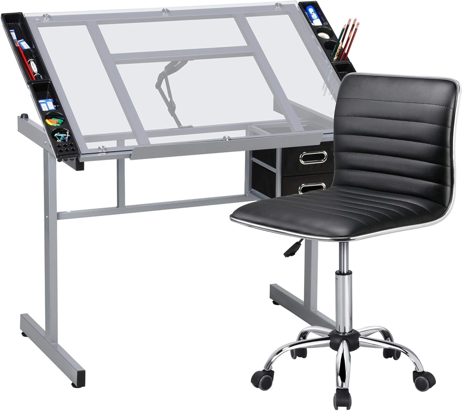 Artwork Craft - Adjustable Drafting Draft Table Glass Drawing