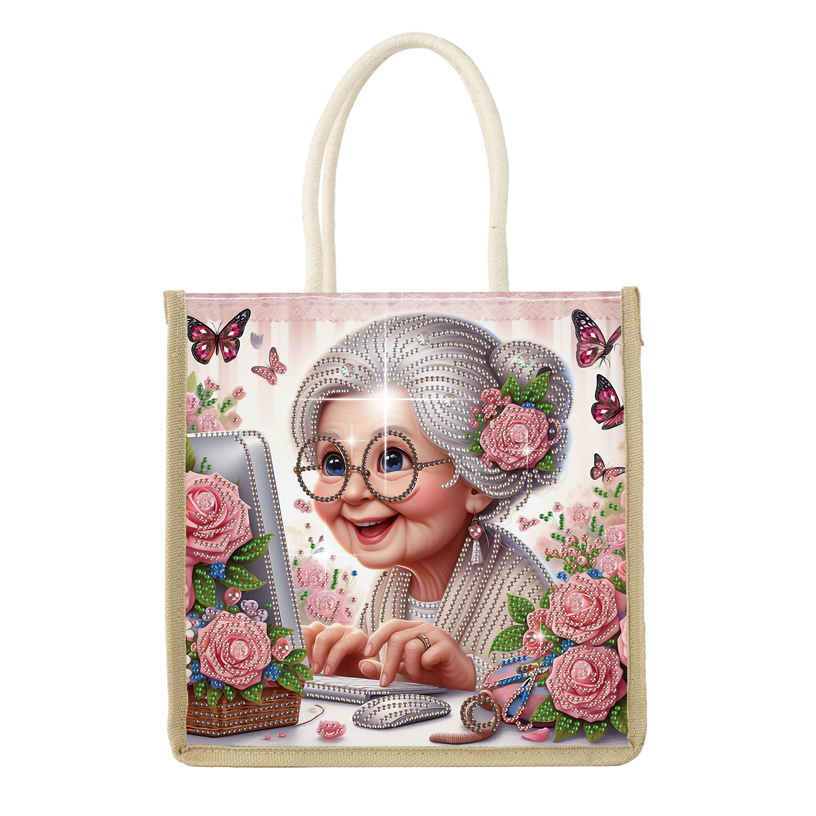 Art Craft Shop - Diamond Art Painting Handbag Kits,Happy Grandma