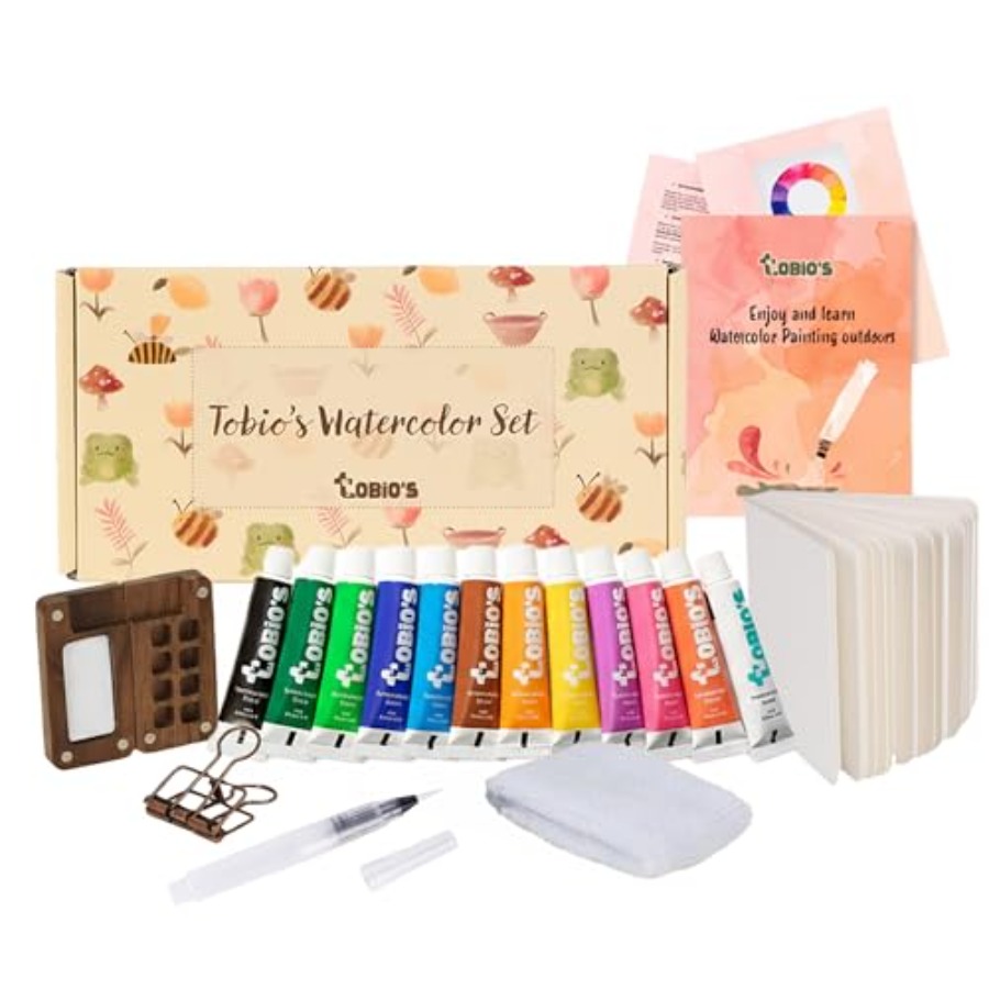 Art & Craft Paper Origami - Original Mini Wooden Watercolor Paint Set