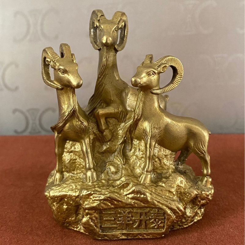 Art Craft Store - Brass Three Ornament, Zodiac Sheep for