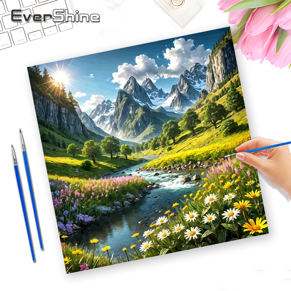 Art Craft Number - EverShine Pictures By Numbers Landscape Handpainted