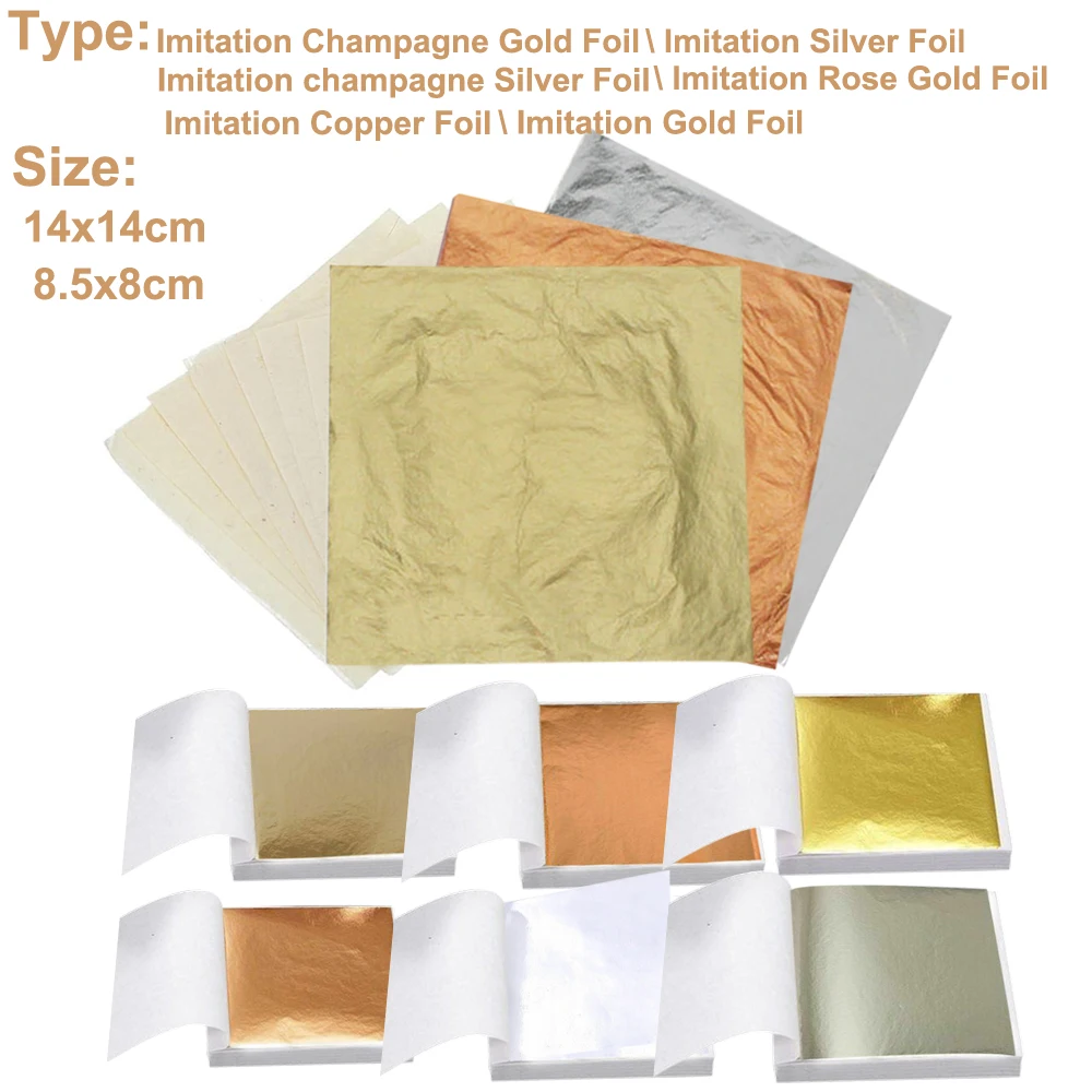 Art Craft With Leaves - 100Pc Colored Golds Leaf Sheets Silver