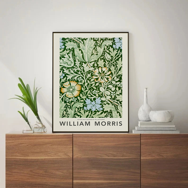 William Morris Abstract Flower - Art Craft William Morris avaliação e preço