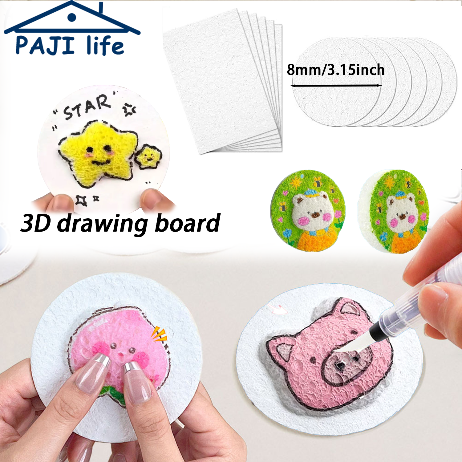 3D Puffy Foam Texture Painting - Art Craft Board avaliação e preço