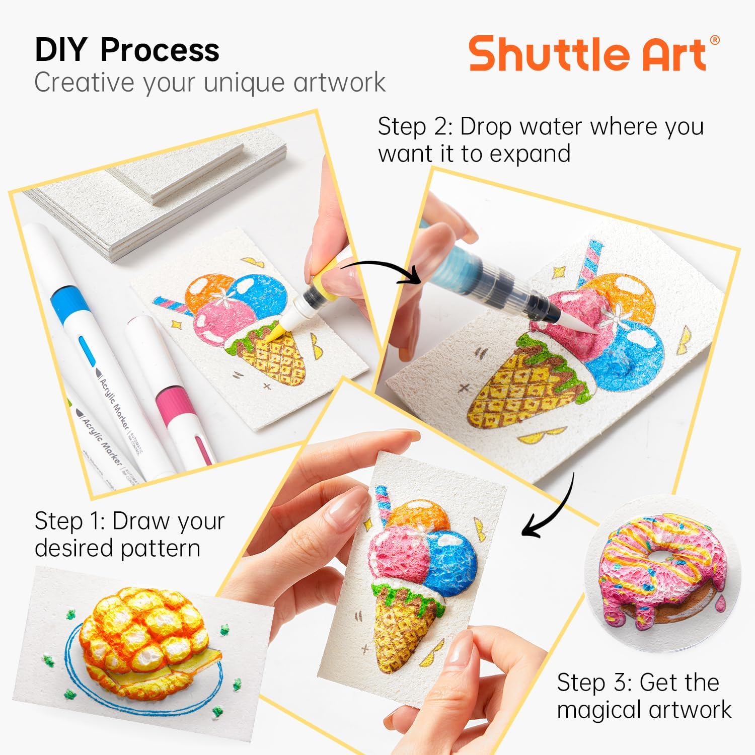 3D Puffy Foam Texture Painting - Art Craft Board avaliação e preço