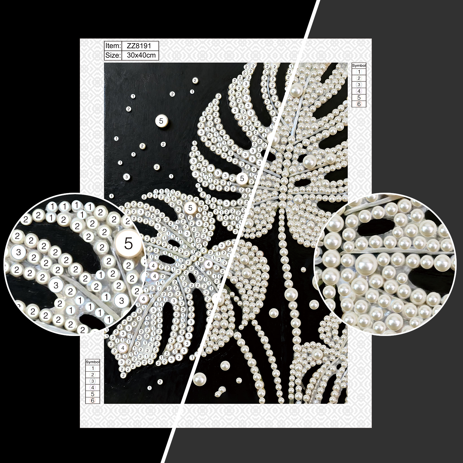 DIY Pearl Diamond Art Painting - Art Craft With Leaves avaliação e preço