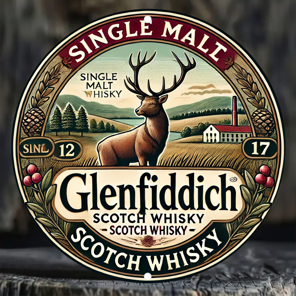 2D flat, Glenfiddich Scotch wh - Art Craft Movement avaliação e preço