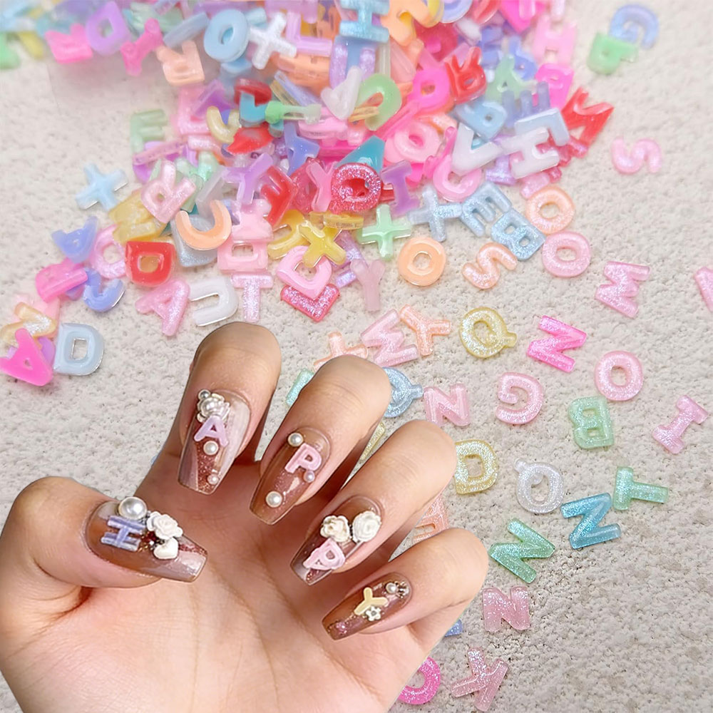 100Pcs Macaron Color Glitter E - Art And Craft Letter Z avaliação e preço