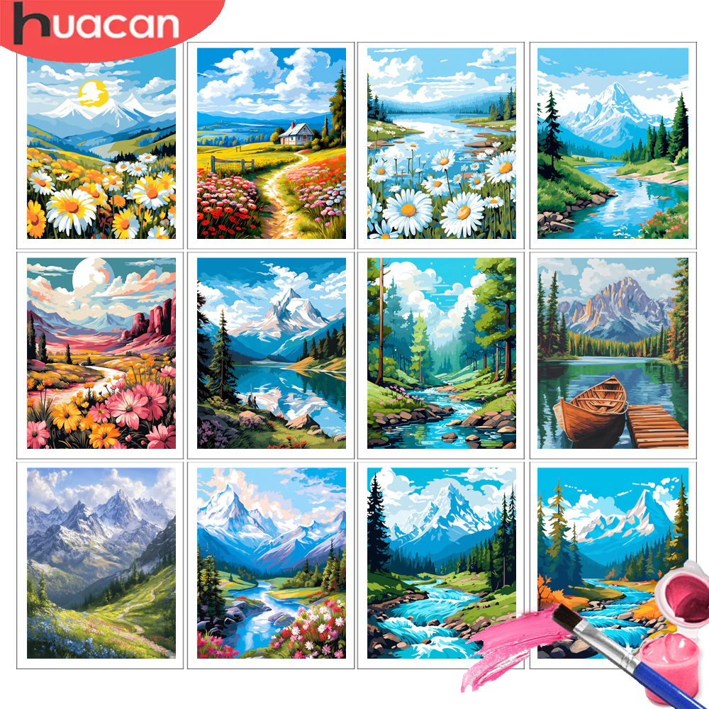 HUACAN Oil Painting By Number  - Art Craft Number avaliação e preço