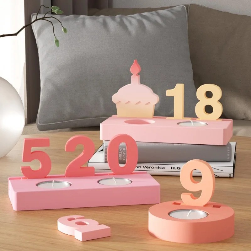 2pc Birthday Cake Silicones Mo - Art Craft Number avaliação e preço