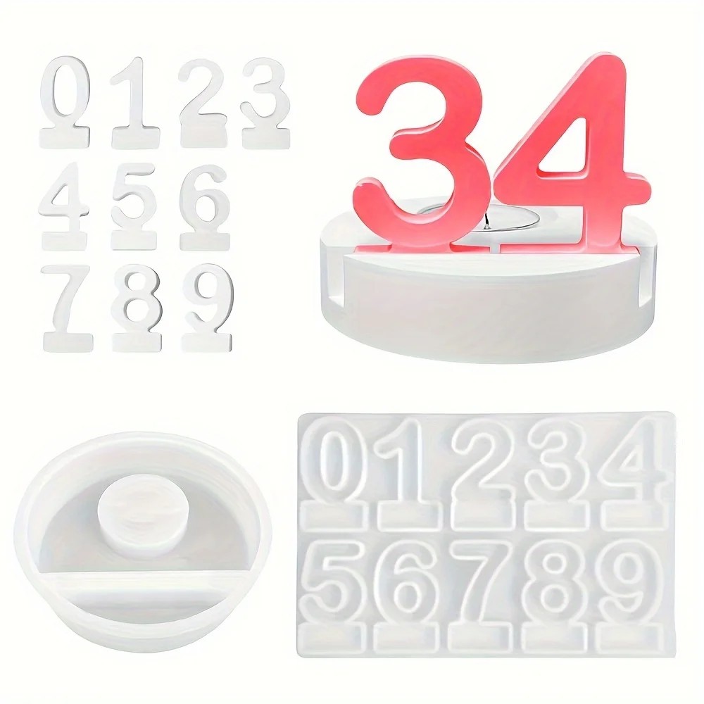 2pc Birthday Cake Silicones Mo - Art Craft Number avaliação e preço
