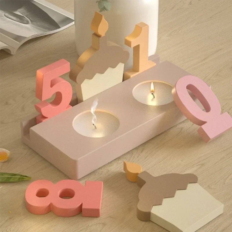 2pc Birthday Cake Silicones Mo - Art Craft Number avaliação e preço