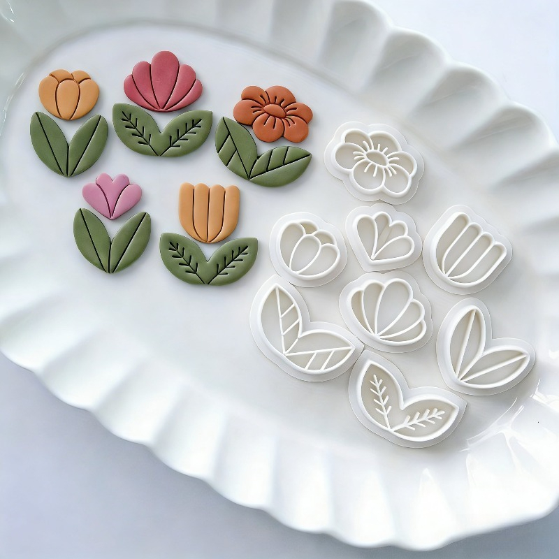 8Pcs Floral Leaf Polymer Clay  - Art Craft With Leaves avaliação e preço