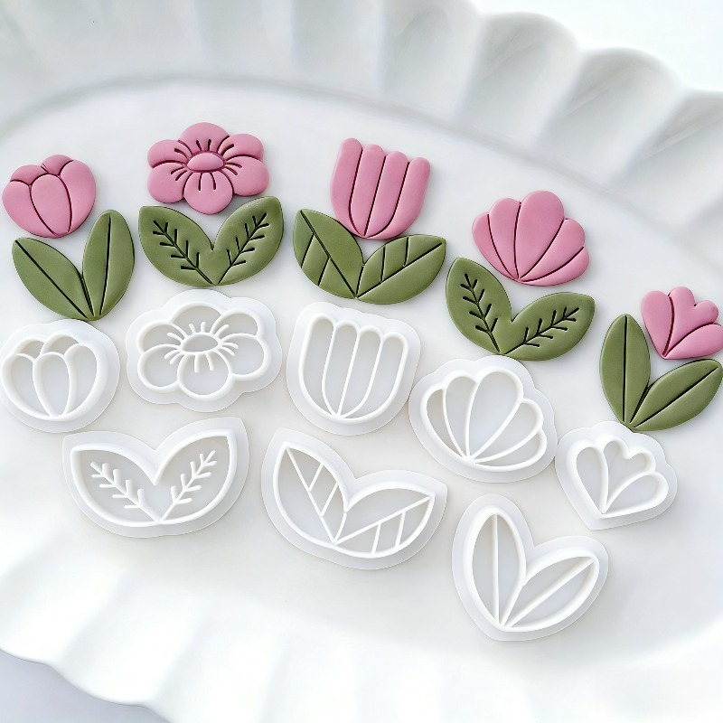 8Pcs Floral Leaf Polymer Clay  - Art Craft With Leaves avaliação e preço