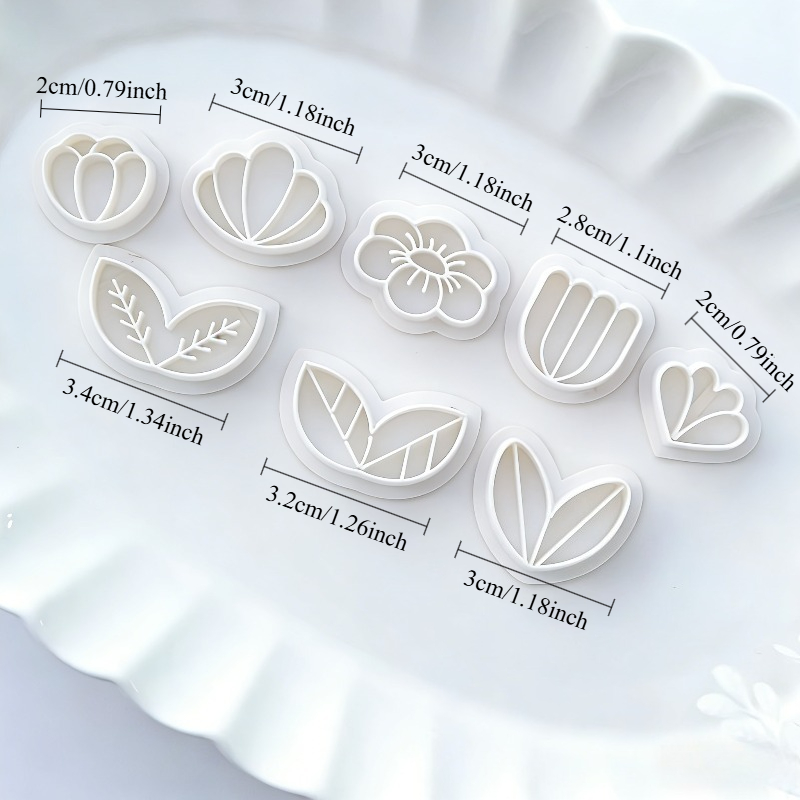 8Pcs Floral Leaf Polymer Clay  - Art Craft With Leaves avaliação e preço