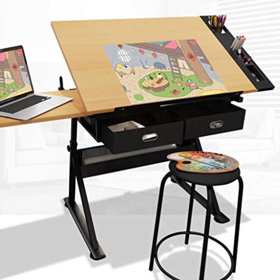 Drafting Table with Storage He - Art & Craft Paper Origami avaliação e preço