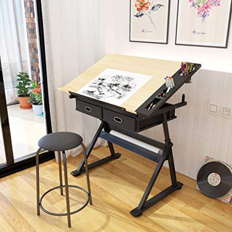 Drafting Table with Storage He - Art & Craft Paper Origami avaliação e preço