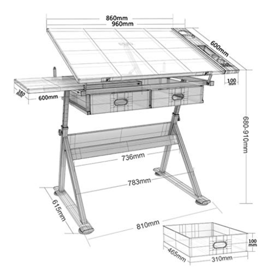 Drafting Table with Storage He - Art & Craft Paper Origami avaliação e preço