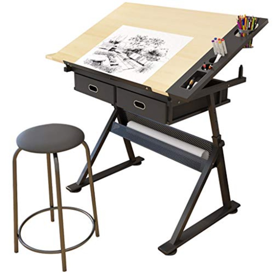 Drafting Table with Storage He - Art & Craft Paper Origami avaliação e preço