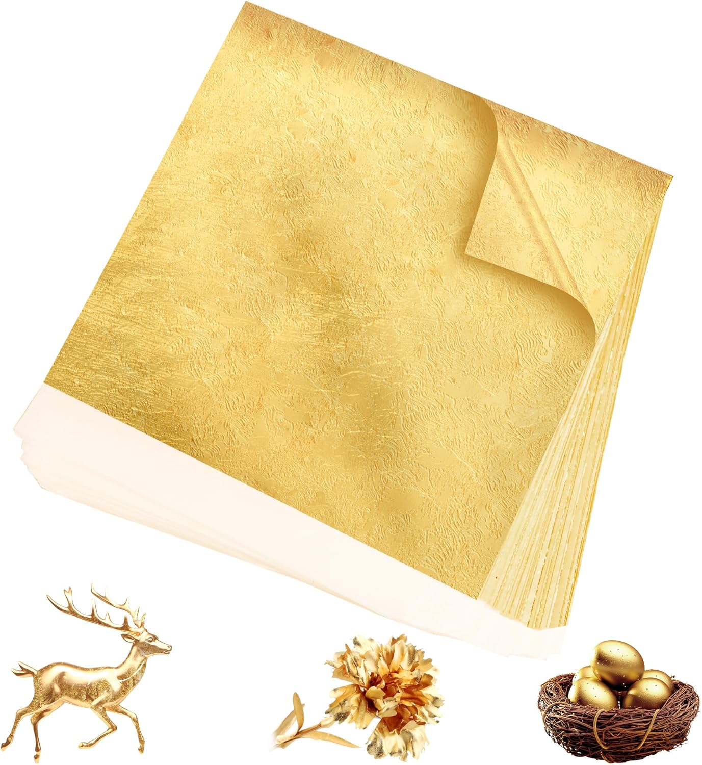 300Pcs Gold Leaf Sheets 5.1x5. - Art Craft With Leaves avaliação e preço
