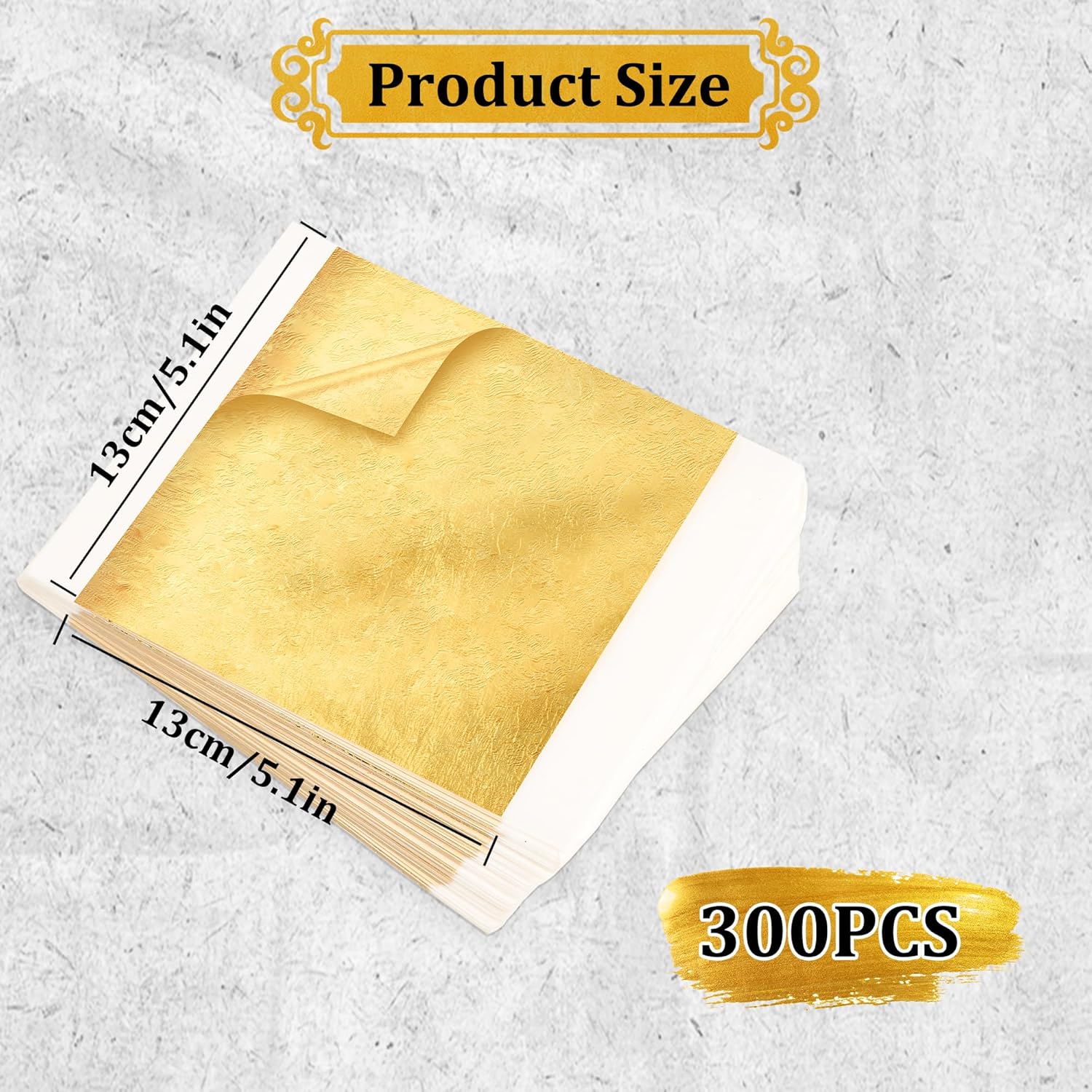 300Pcs Gold Leaf Sheets 5.1x5. - Art Craft With Leaves avaliação e preço