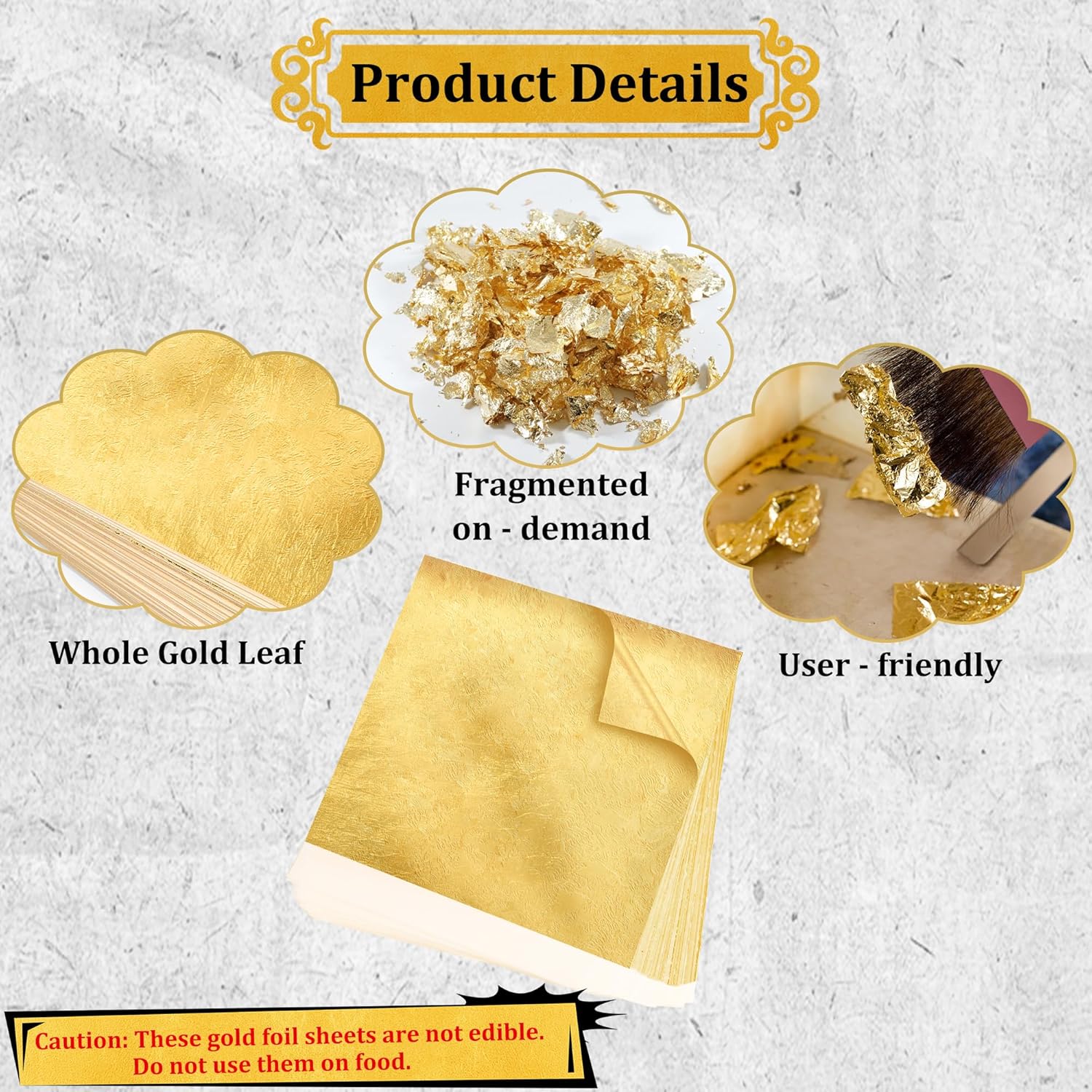 300Pcs Gold Leaf Sheets 5.1x5. - Art Craft With Leaves avaliação e preço