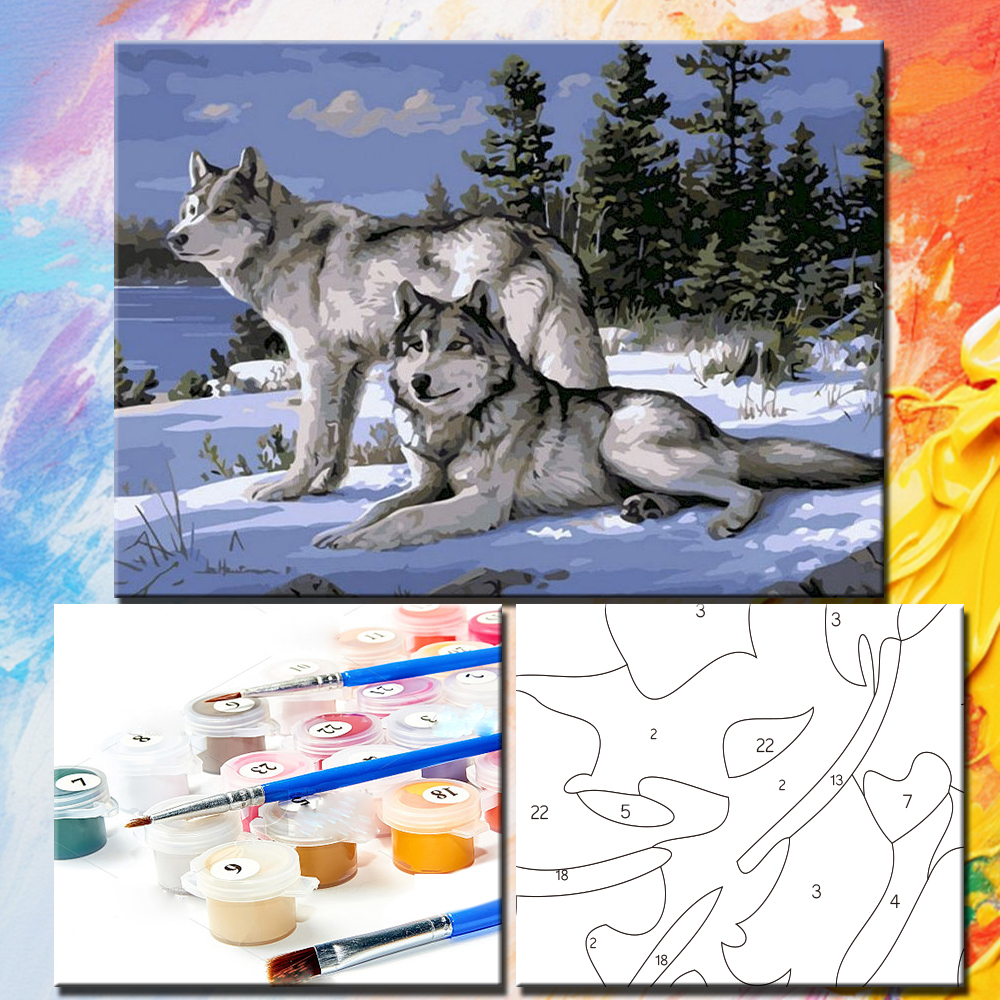 Painting By Numbers Wolf Oil P - Art Craft Number avaliação e preço