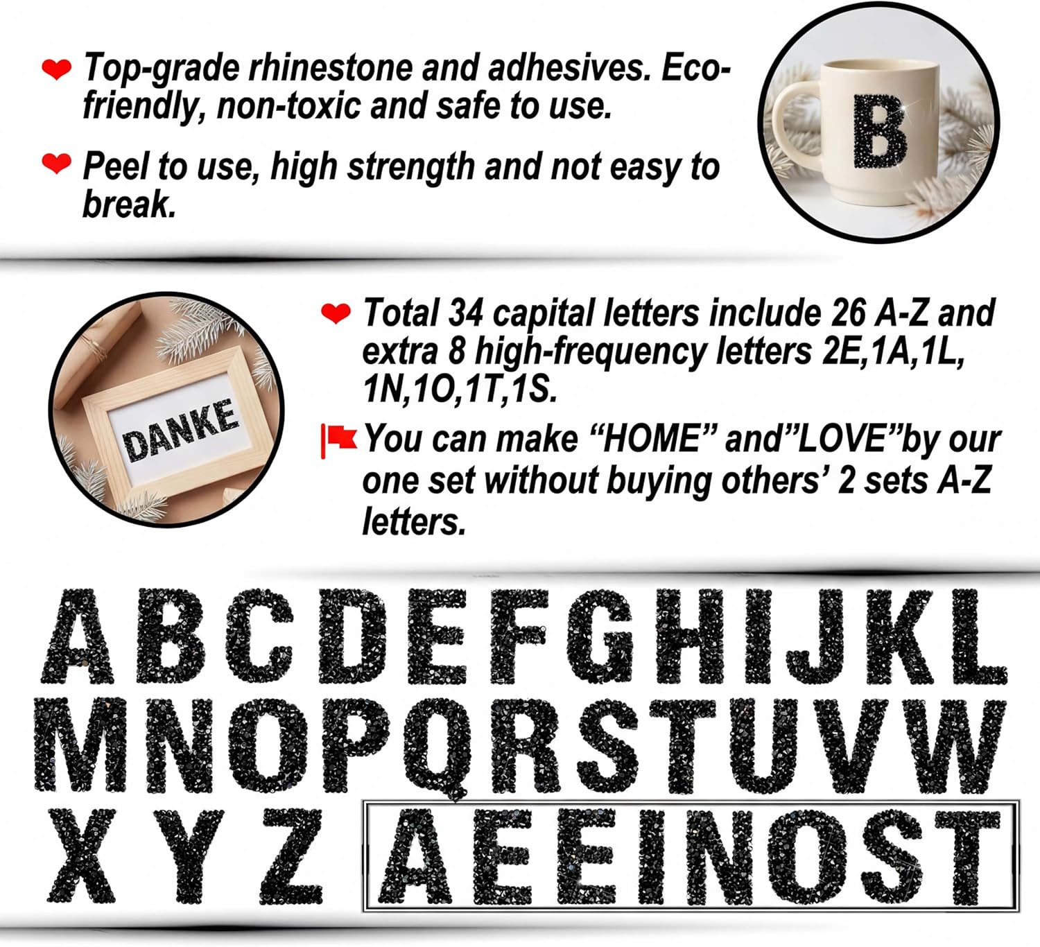 34Pcs Resin Rhinestone Alphabe - Art And Craft Letter Z avaliação e preço