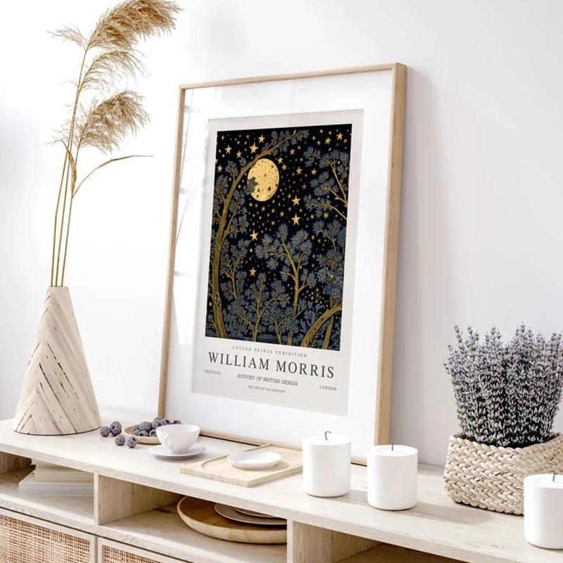 Vintage Moon and Stars William - Art Craft William Morris avaliação e preço