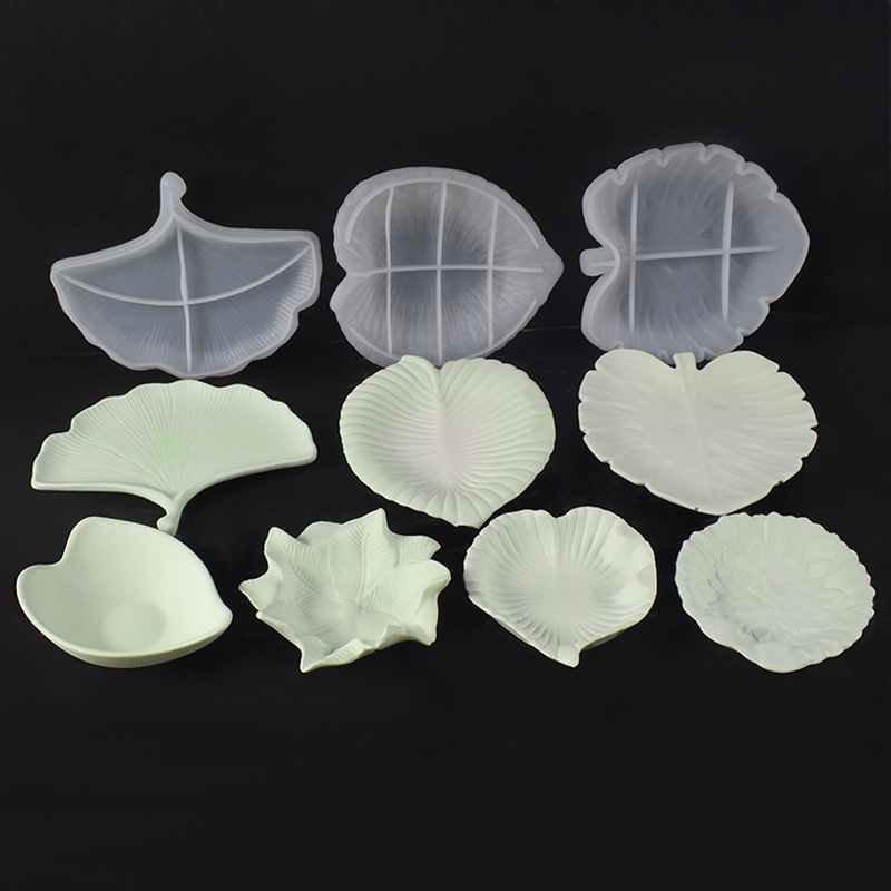Plaster Cement DIY Leaf Dish M - Art Craft With Leaves avaliação e preço