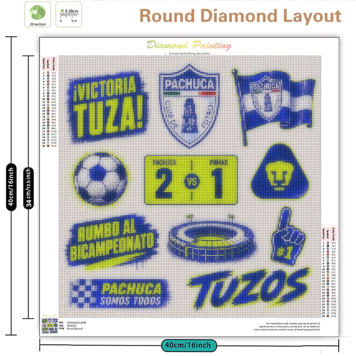 Maxico Football Diamond Painti - Art Craft Ideas With Paper avaliação e preço