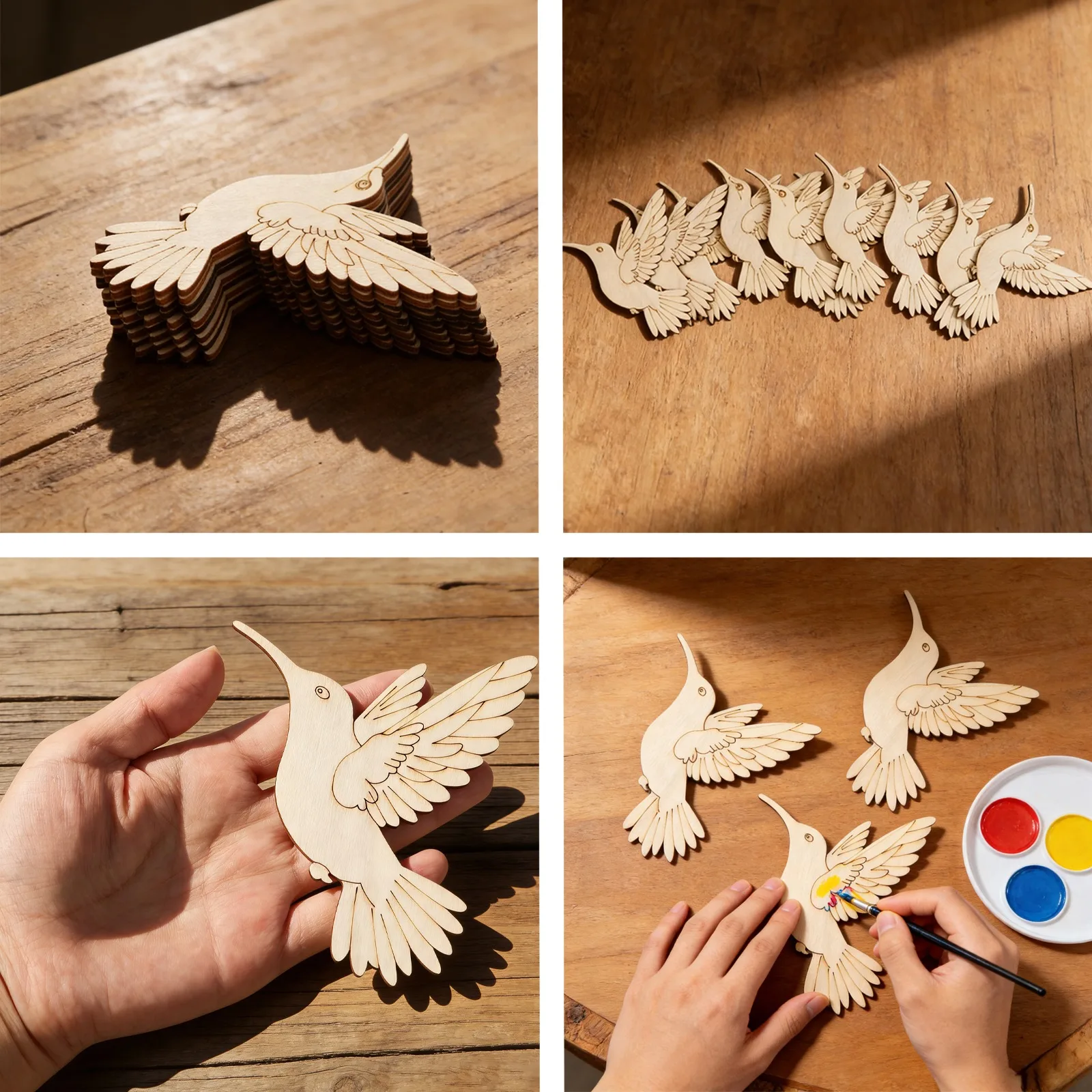 10pcs Unfinished Wood Animal B - Art & Craft Paper Origami avaliação e preço