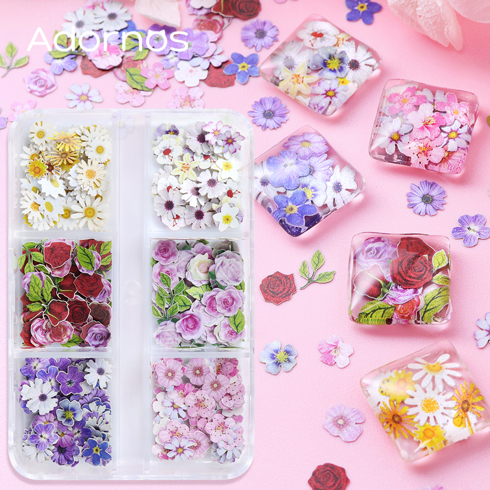 6 Grids Flowers Wood Pulp Chip - Art Craft With Leaves avaliação e preço