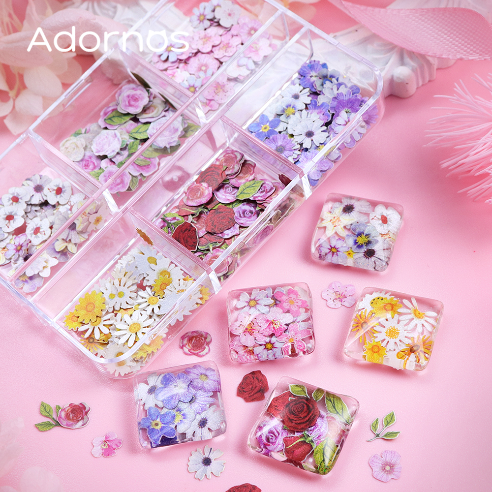 6 Grids Flowers Wood Pulp Chip - Art Craft With Leaves avaliação e preço