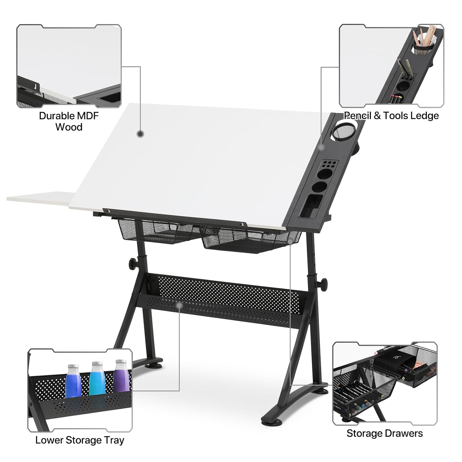 Adjustable Drafting Desk with  - Art & Craft Paper Origami avaliação e preço