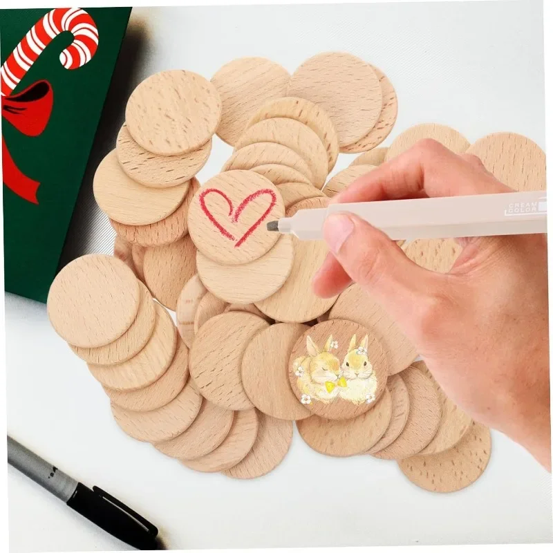 50PCS Round Unfinished Wood Cu - Art Craft Board avaliação e preço