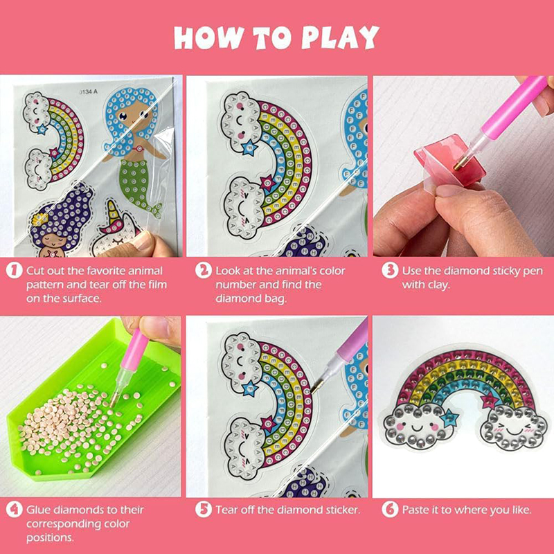 Make Diamond Stickers Kids 5D  - Art Craft Ideas With Paper avaliação e preço