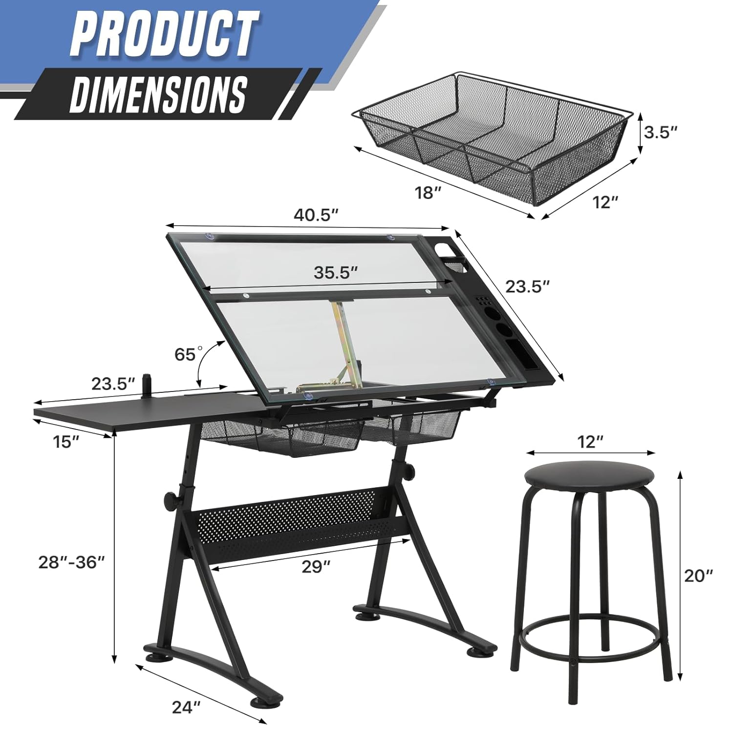 Drafting Table with Height Adj - Art & Craft Paper Origami avaliação e preço