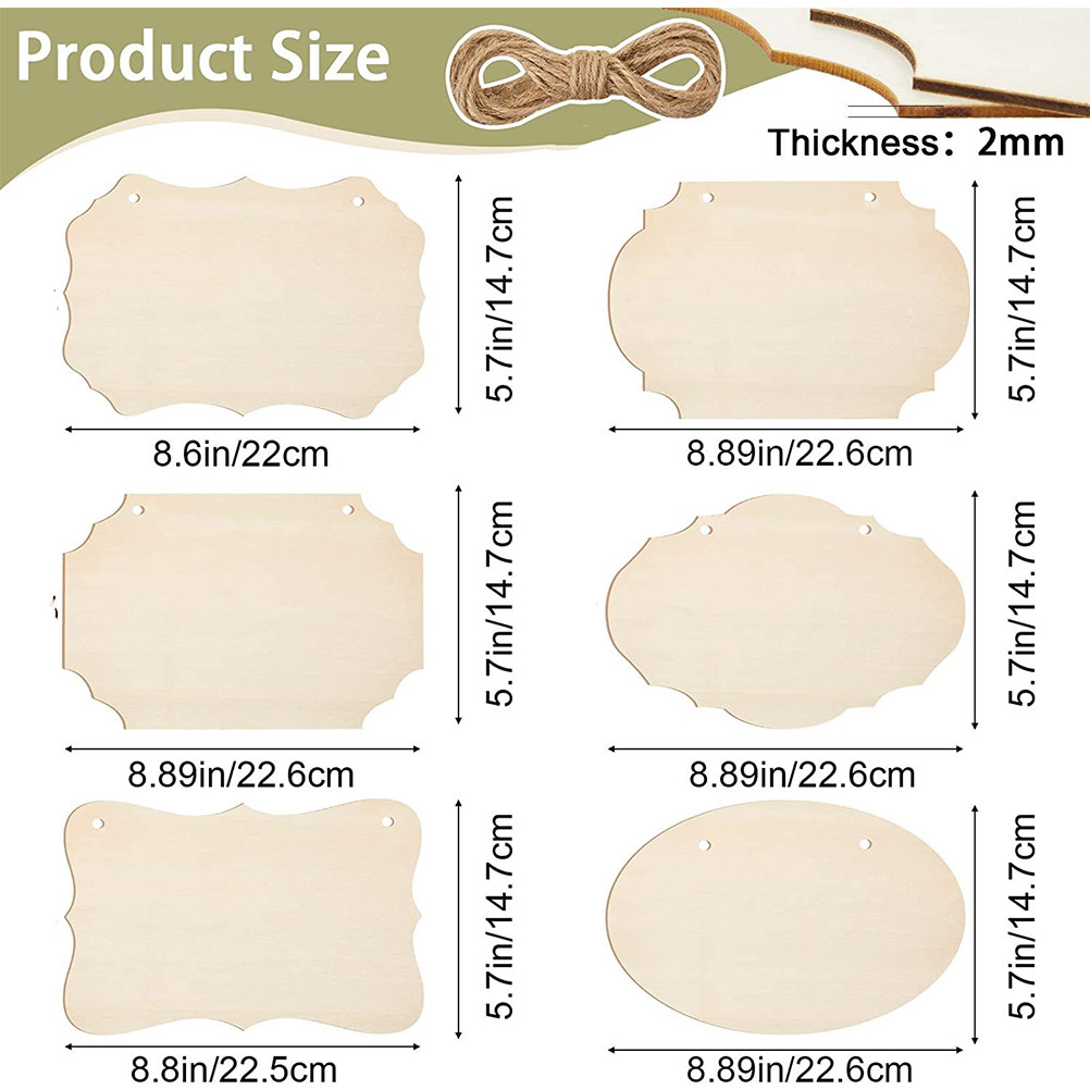 6Pcs Blank Wood Hanging Sign U - Art Craft Shop avaliação e preço