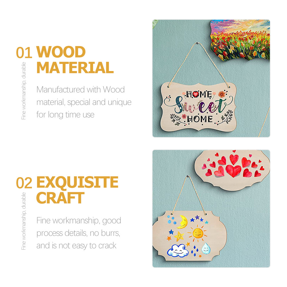 6Pcs Blank Wood Hanging Sign U - Art Craft Shop avaliação e preço