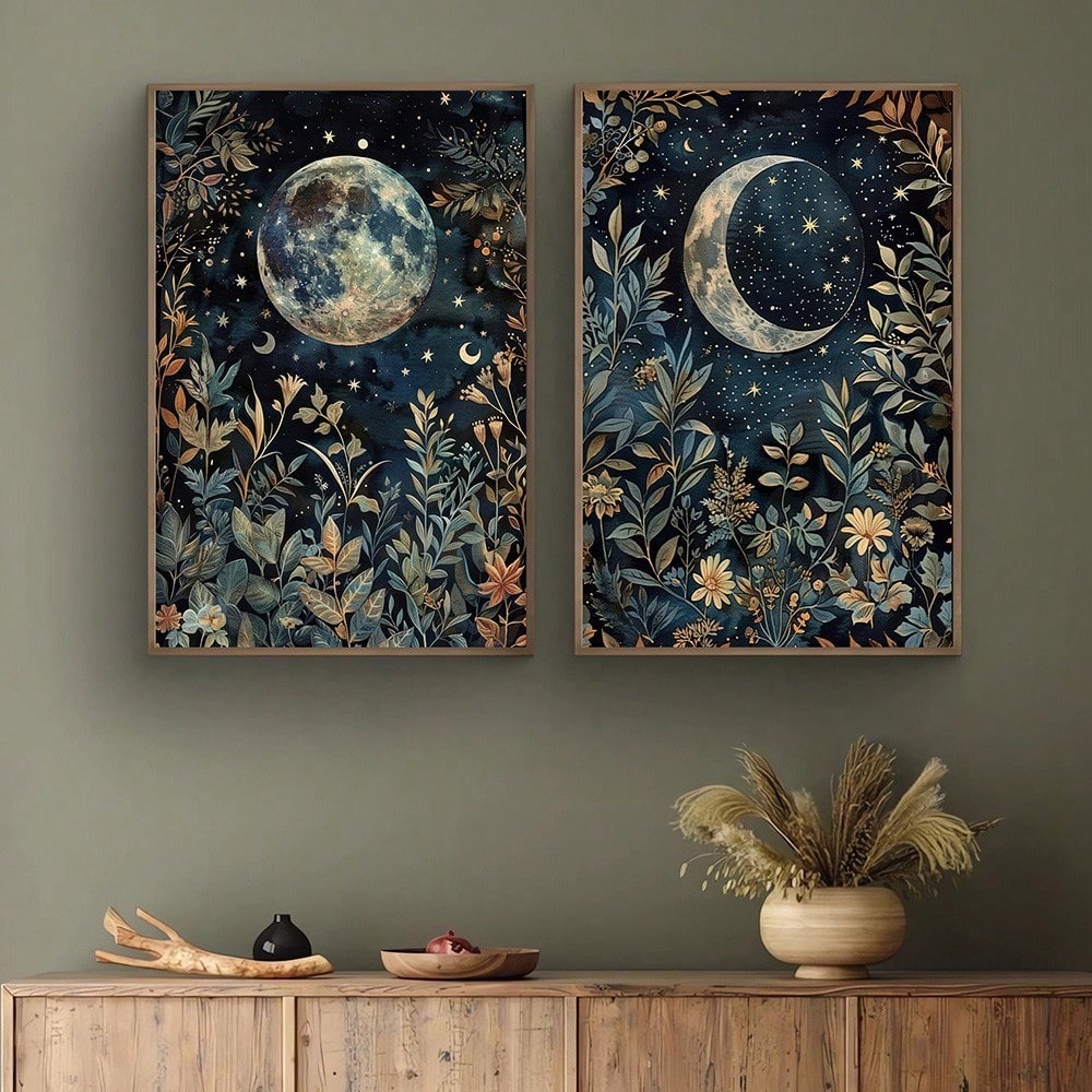 2pcs/set Boho Moon Botanical C - Art Craft William Morris avaliação e preço