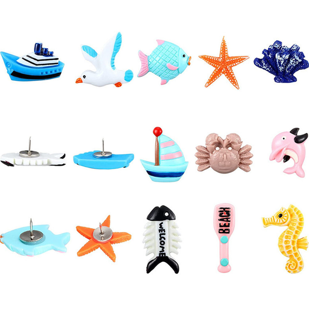 36Pcs Ocean Inspired Pushpins  - Art Craft Board avaliação e preço