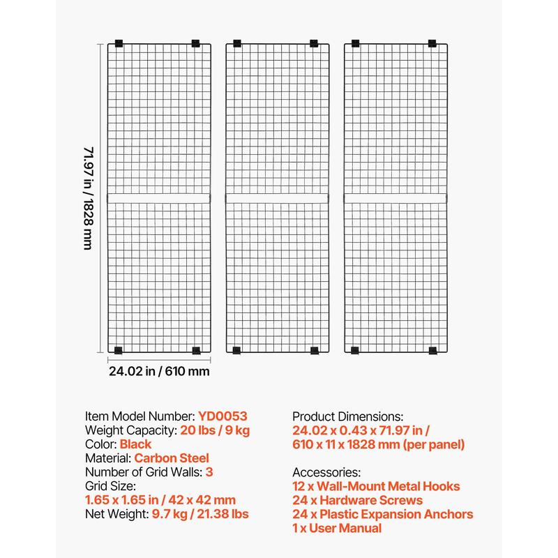 3 Packs Grid Wall Panels, 2 x  - Art Craft Board avaliação e preço