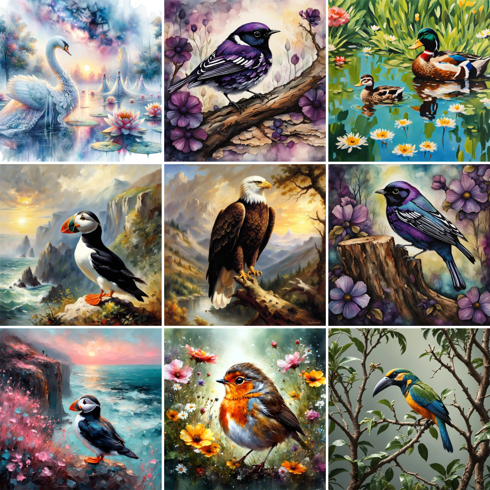 Bird Arctic Puffin Paintings B - Art Craft Number avaliação e preço