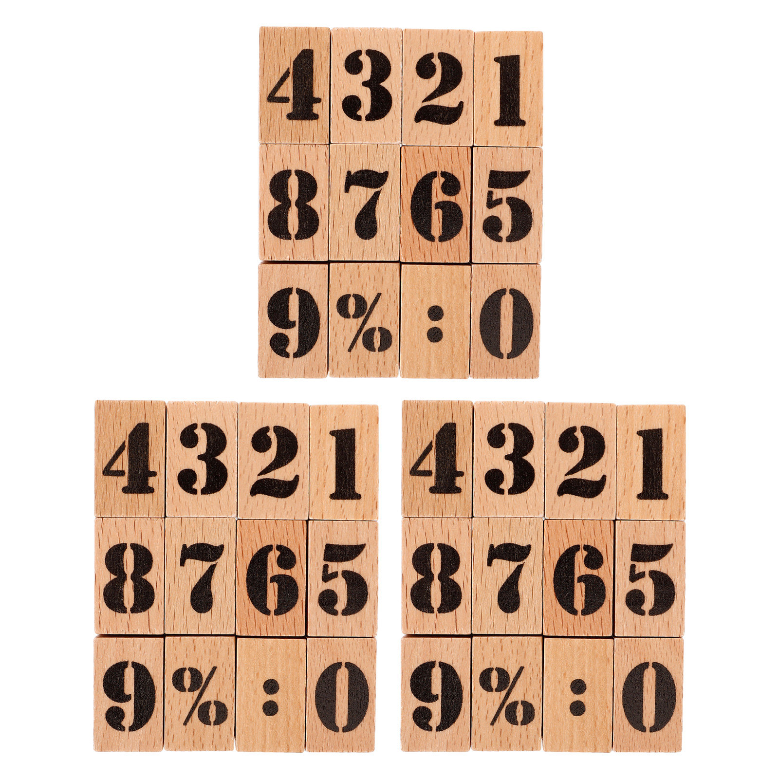 36Pcs Mini Wooden Number Stamp - Art Craft Number avaliação e preço