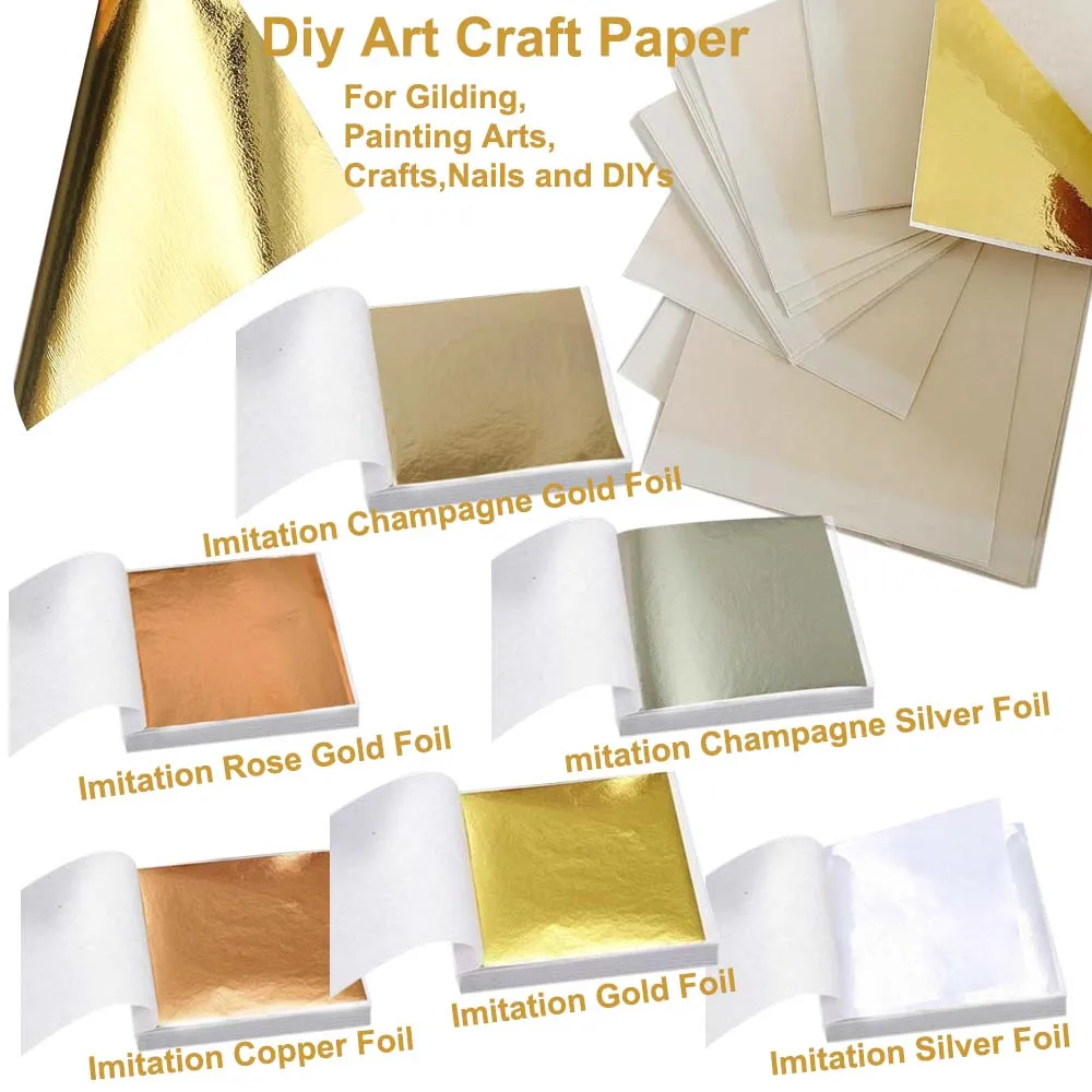 100Pc Colored Golds Leaf Sheet - Art Craft With Leaves avaliação e preço